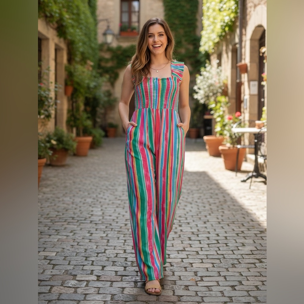 Colorful Striped Jumpsuit